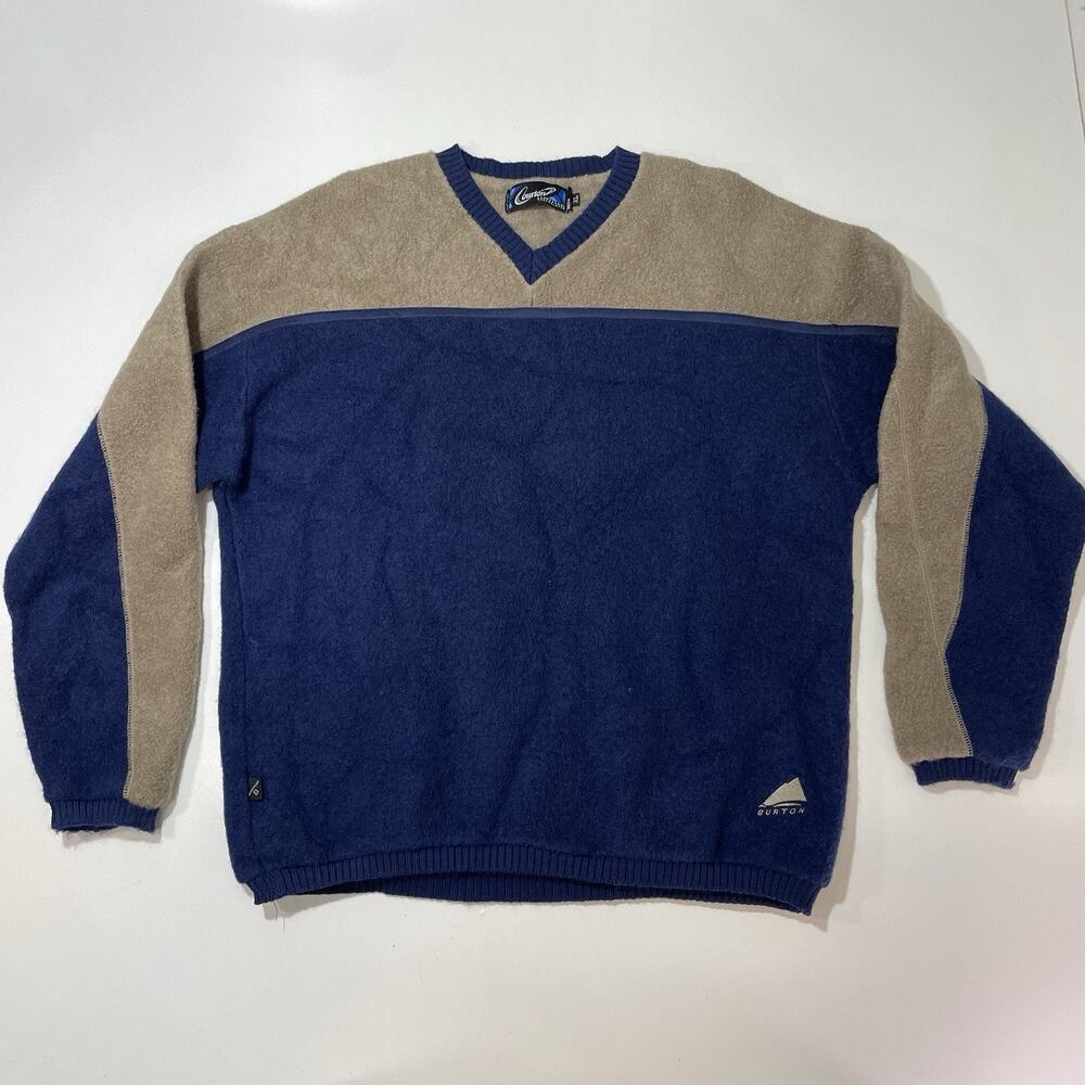VTG Burton Thermal Sweater Men’s Wool Blend Crewneck Pullover Snowboarding XL